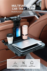 Upgraded Dual-Use Car Table for Steering Wheel and Backseat, with Phone Holder Cup Holder, Heavy-Duty 20kg Load Car Accessory