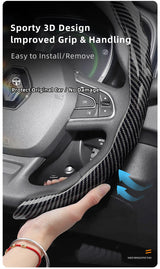 Carbon Fiber Wave Steering Cover for Renault Cars Car Interior Accessory Hocasen