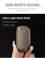 Metal and Leather 3 Button Car Key Case Cove For VW Volkswagen Beetle Caddy Eos Golf Jetta Polo Scirocco Tiguan Touran UP