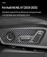 Car Seat Control Button Panel Trim Stickers Anti Scratch Carbon Fiber Interior Accessory For Audi C8 A6 A7 S6 S7 A6L (2019-20