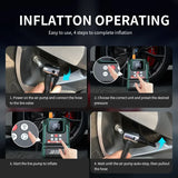 12V All-in-One Car Emergency Tool: Jump Starter, 150PSI Air Compressor, Portable Power Bank &amp; LED Light, Ideal for 6.0L G