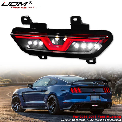 3-in-1 LED Rear Fog Light for Ford Mustang 2015-2017 Car Interior Accessory iJDM