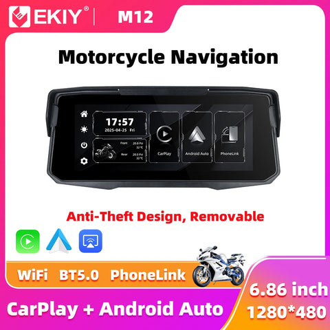 6.86 inch Wireless CarPlay GPS for Universal Moto Android Head Unit EKIY