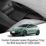 Center Console Lower Storage Box for BYD Seal 06GT 2024 2025 Car Central Tray TPE Organizer Accessories Tidying Black Car Int
