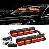 32 LED Emergency Strobe Light Bar Universal Windshield Car Interior Accessory MAGIC COLORM Red