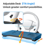 2-in-1 Foldable Car Steering Wheel Desk Tray with Carbon Fiber Design Car Interior Accessory OEM