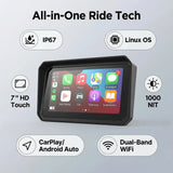 7 Inch Motorcycle GPS Android Auto CarPlay Unit Android Head Unit OEM