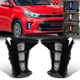 Dynamic LED DRL Fog Lamps for Kia Pegas 2018-2019 Car Interior Accessory MAGIC COLORM
