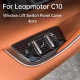 For Leapmotor C10 C16 Car Window Lift Switch Panel Cover Carbon Fiber Pattern Scratch-resistant Interior Decoration Accessori