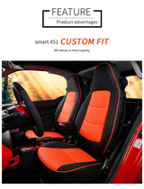 All-Season PU Leather Seat Covers for Smart Fortwo 451 Car Interior Accessory GMUNI