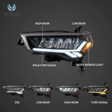 LED Reflection Bowl Headlights for Toyota 4Runner 14-24 Car Interior Accessory Vland