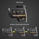 Projector Headlights Black for Ford F150 09-14 Car Interior Accessory Vland