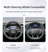 Breathable Leather Steering Wheel Cover for Ford