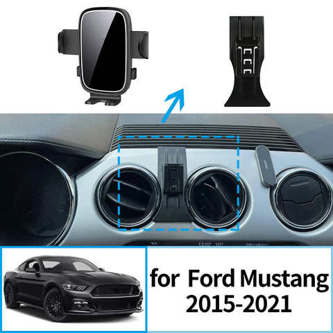 Wireless Fast Charging Phone Mount for Ford Mustang 2015–2021 Car Phone Holder CATUSIKI