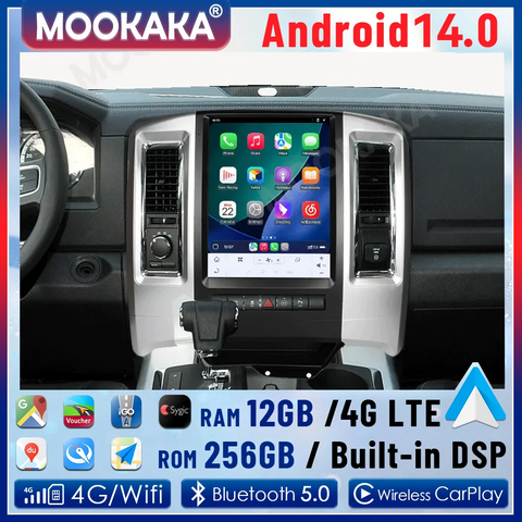 12.1 Inch Android Head Unit for Dodge Ram 2009–2012 Android Head Unit Aotsr 4GB 64GB Eight Core