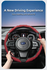 Breathable Leather Steering Wheel Cover for Subaru