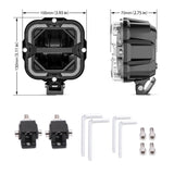 Square LED Work Light 12V 24V For Car Offroad Motorcycle Driving Fog Lamp Light Bar With Angel Eyes Spotlights Auxiliary Ligh