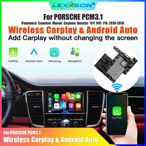 Wireless CarPlay Android Auto Retrofit Kit for Porsche PCM3.1 CarPlay Retrofit Module LEXXSON