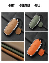 Metal and Leather Car Key Case Cover For BYD Denza D9 DM-i 2022 2023 N7 N8 Auto Keychain Protect Set Car Key Case OEM