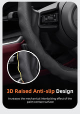 Breathable Leather Steering Wheel Cover for Honda