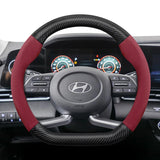 Suede Carbon Fiber Wheel Cover for Hyundai Tucson Kona Car Interior Accessory Hocasen