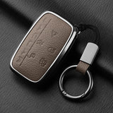 Aluminum Alloy Goatskin Car Key Case Cover for Jaguar JLR