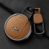 Metal and Leather Car Key Case Cover for Bmw Mini