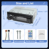 1Din Bluetooth Car Radio MP3 Player Dual Mic USB