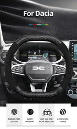 Matte Suede Carbon Fiber Cover for Sandero Duster Car Interior Accessory Hocasen