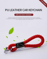 Premium PU Leather Braided Car Keychain Universal Car Interior Accessory GMUNI