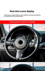 For BMW 1 2 3 4 Series X2 F20 F21 F32 F33 F12 F10 F11 F15 F16 F30 ABS Carbon Texture Car Interior Steering Wheel Cover Trim