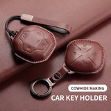 Leather Car Key Case Cover Shell For Chery Jetour Genesis X90 X70 X95 Traveller T2 Dashing X-1 Plus DTC IDM Protection Keycha