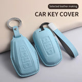 Car Key Case Cover for Geely New Coolray 2023-2025 X6 Emgrand Global Hawk GX7 PU Leather Car Keychain Car Interior Accessory
