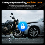 2K Dual Lens Motorcycle Dash Cam WiFi Waterproof for Moto