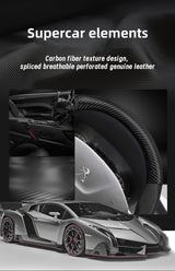 Carbon Fiber Leather Wheel Cover for Peugeot 207 208 Car Interior Accessory Hocasen
