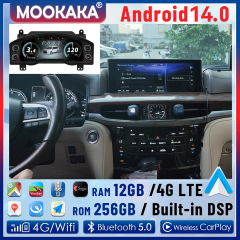 Digital Instrument Cluster Virtual Cockpit for Lexus LX570 2015–2021 Android Head Unit Aotsr