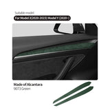 Top Suede For Tesla Model 3 (2020-2023) Model Y (2020-) Door Inner Handle Trim Sticker Car Premium Interior Tuning Accessories