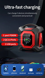 Heavy-Duty 12V/24V Jump Starter, Instant Start for Dead Batteries, Multi-Port Charging & Emergency Lighting Jump Starter Minu