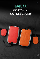 Metal and Leather Car Key Case Cover for Jaguar I-PACE Keychain Accessories Car Interior Accessory OEM