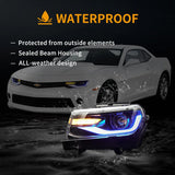 Projector RGB Headlights for Chevy Camaro 14-15 LED Ambient Light vland