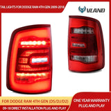 LED Tail Lights with Red Sequential Signal for Ram 09-18 Car Interior Accessory Vland