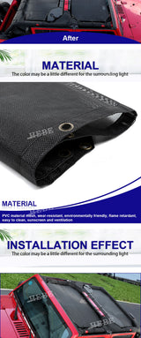 Heat Insulation Roof Sunshade for Jeep Wrangler JK 2007-17 Car Interior Accessory HEBE