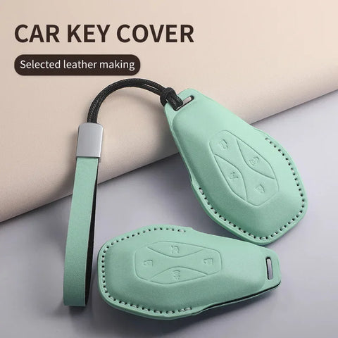Car Key Case Cover For ARCFOX Alpha S Alpha T αS αT GT ECF ARCFOX-7 PU Leather Car Keychain Car Key Cover OEM