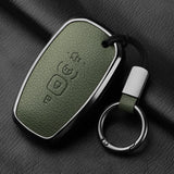 Aluminum Alloy Goatskin Car Key Case Cover For Lincoln Continental MKC MKZ MKX 2017 2018 2019 Navigator Nautilus keychain