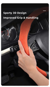 Premium Suede Steering Wheel Cover for Skoda Models