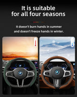 Segmented Suede Steering Wheel Cover for BMW