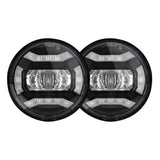 Motorcycle 7 Inch Round Led Headlights For Harley Davidson Motorcycle Halo Ring Turn Signal DRL Auxiliary Motor Led Fog Lights