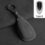 Suede Car Key Case Cover For Wey Coffee 01 Tank Tank300 Car Key Protective Shell Accessories