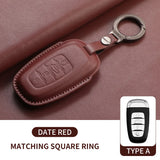 Leather Car Key Case Cover Shell Fob For Hongqi