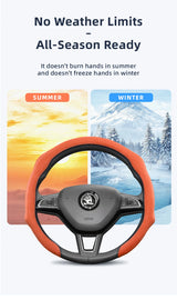 Premium Suede Steering Wheel Cover for Skoda Models